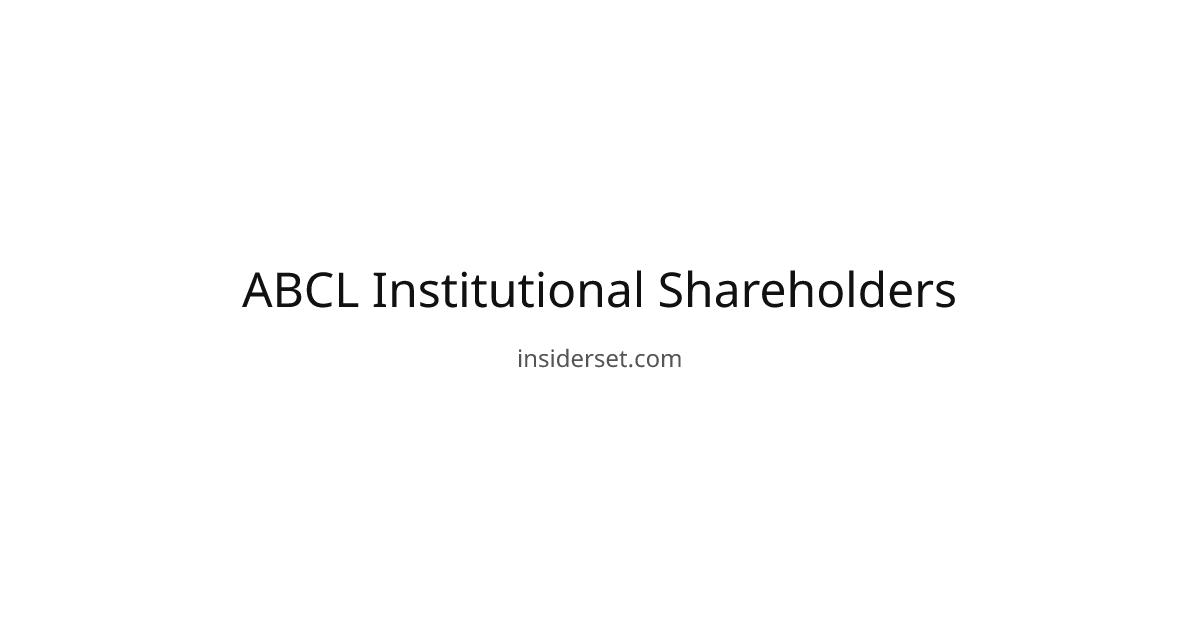 ABCL Institutional Shareholders | InsiderSet