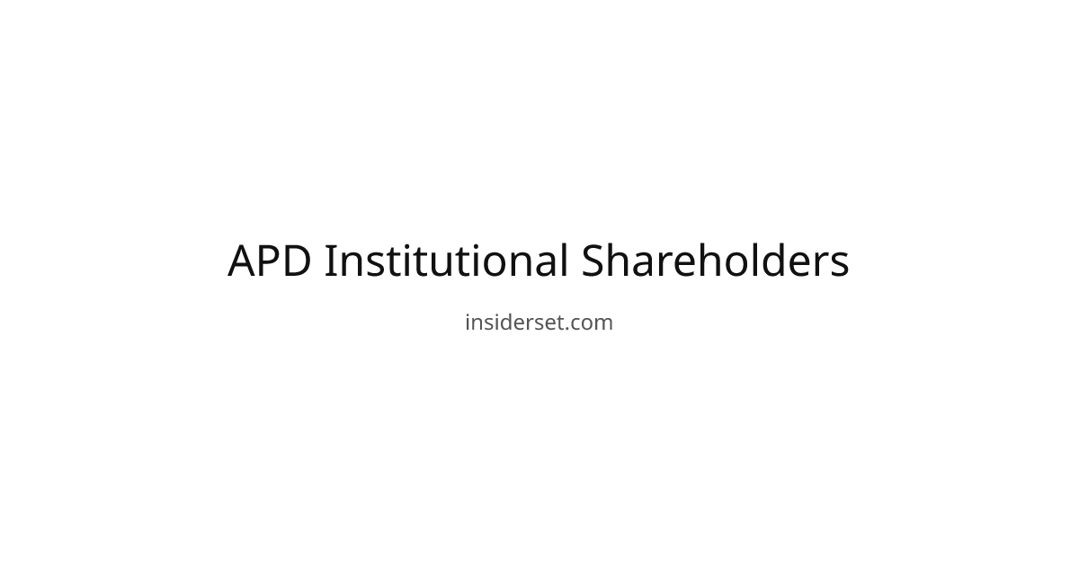 APD Institutional Shareholders | InsiderSet