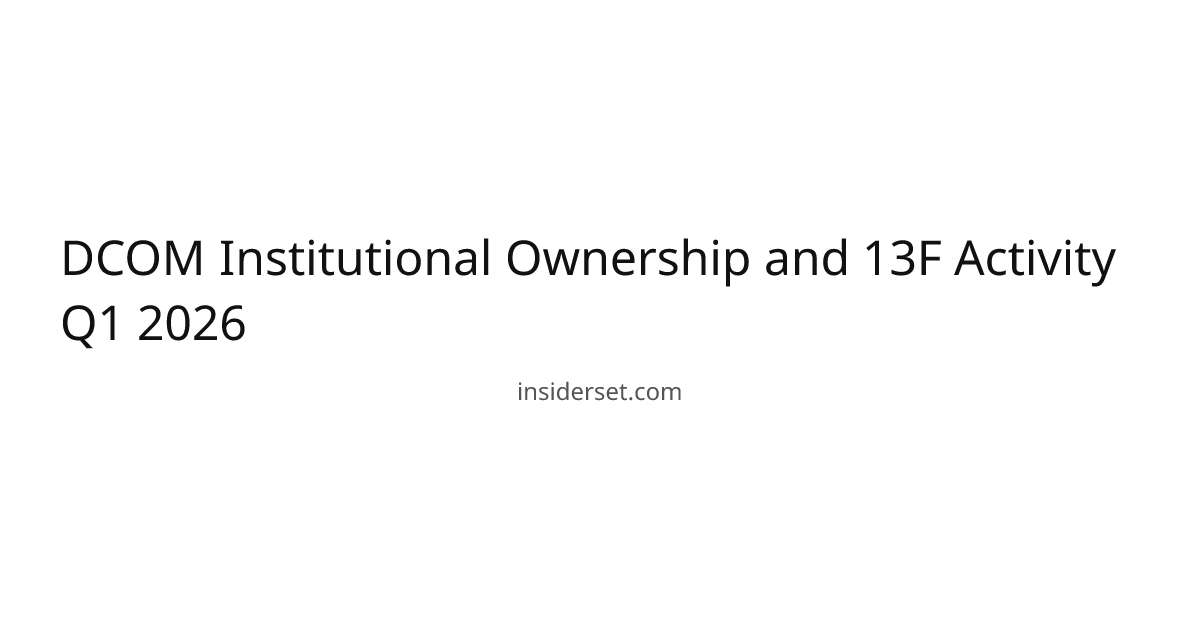 DCOM Institutional Ownership and 13F Activity Q1 2026 | InsiderSet
