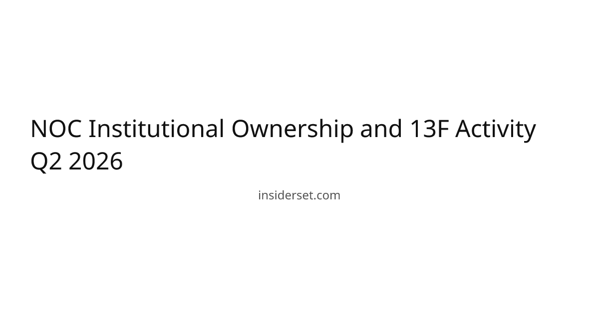 NOC Institutional Ownership and 13F Activity Q2 2026 | InsiderSet