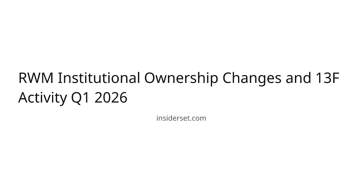 RWM Institutional Ownership Changes and 13F Activity Q1 2026 | InsiderSet