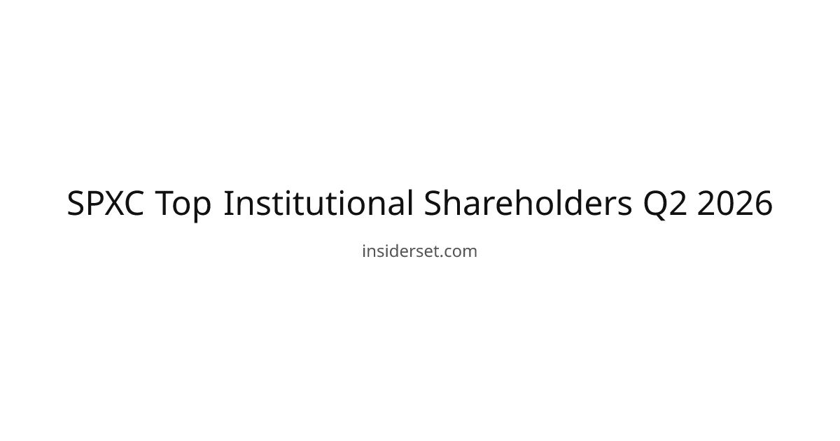 SPXC Top Institutional Shareholders Q2 2026 | InsiderSet