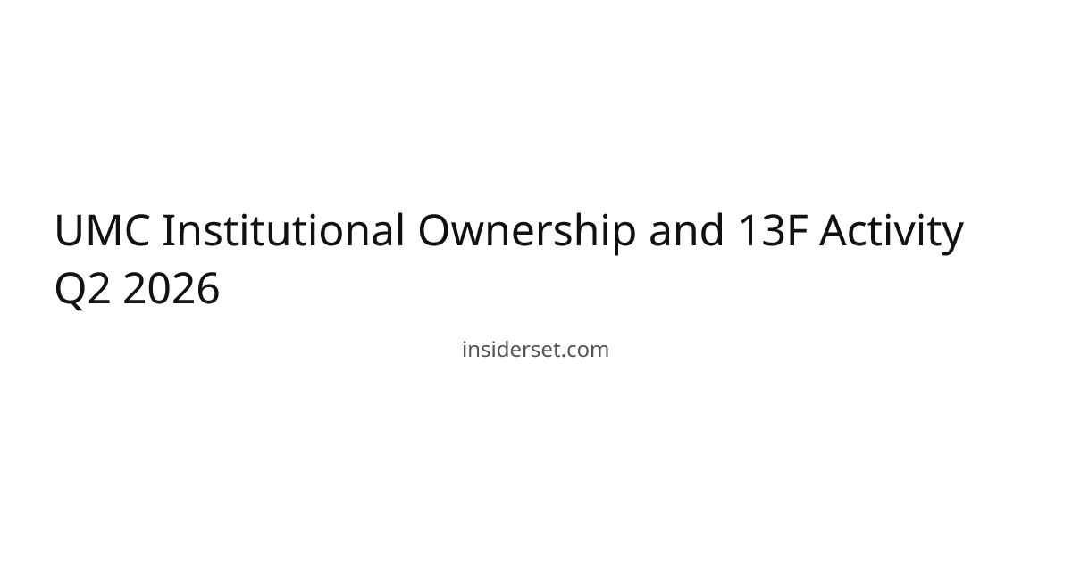 UMC Institutional Ownership and 13F Activity Q2 2026 | InsiderSet