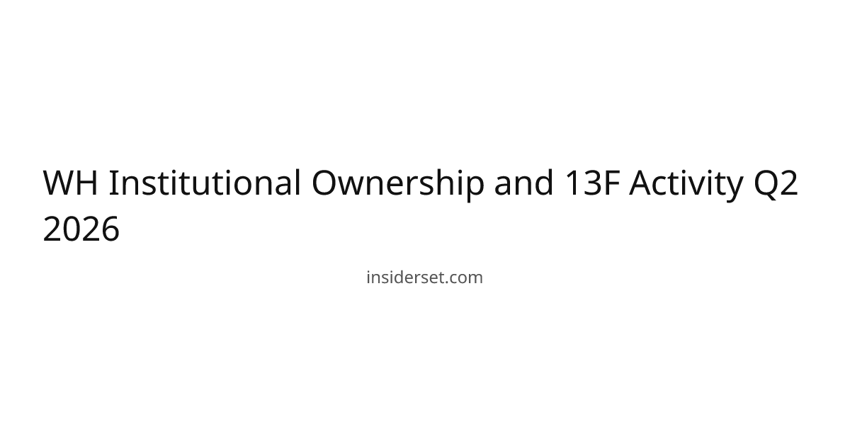 WH Institutional Ownership and 13F Activity Q2 2026 | InsiderSet